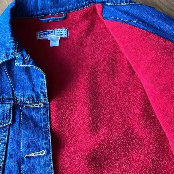 Vintage Old Navy Blue Jeans jacket with red lining - Picture 5 of 6